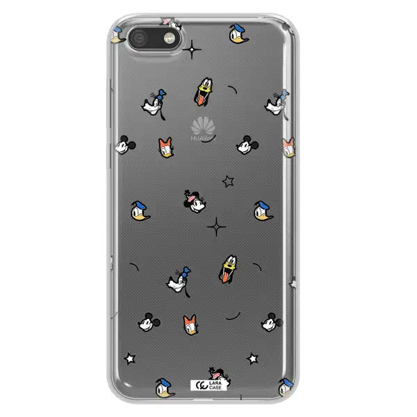 Disney Face Pattern Huawei Y5 2018 Clear Tpu Case