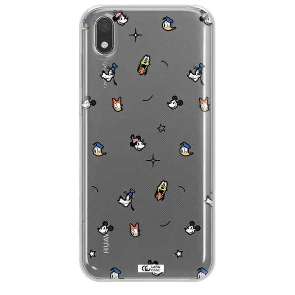 Disney Face Pattern Huawei Y5 2019 Clear Tpu Case