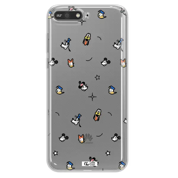 Disney Face Pattern Huawei Y6 2018 Clear Tpu Case