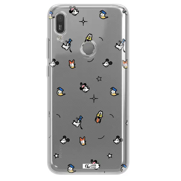 Disney Face Pattern Huawei Y6 2019 Clear Tpu Case