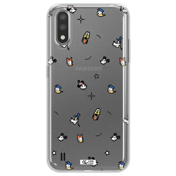 Disney Face Pattern Samsung A01 Clear Tpu Case