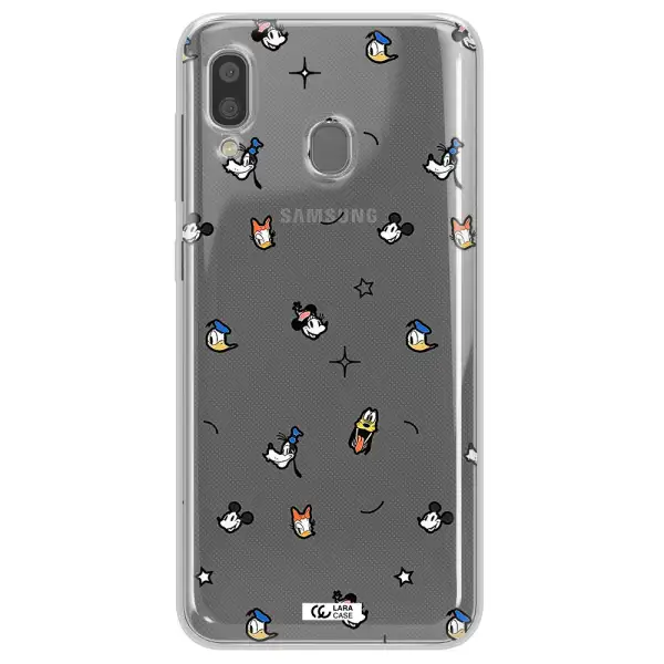 Disney Face Pattern Samsung A20 Clear Tpu Case