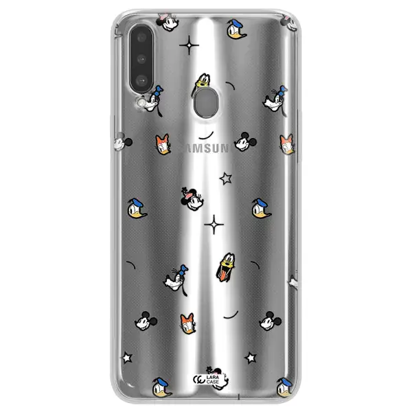 Disney Face Pattern Samsung A20S Clear Tpu Case