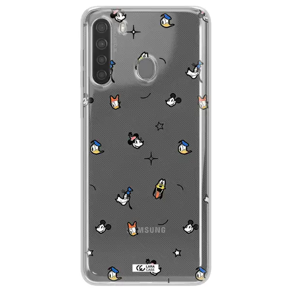 Disney Face Pattern Samsung A21 Clear Tpu Case