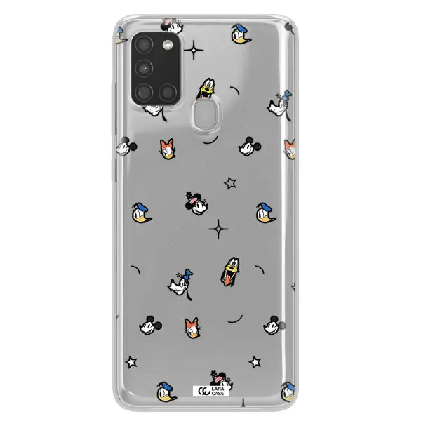 Disney Face Pattern Samsung A21S Clear Tpu Case