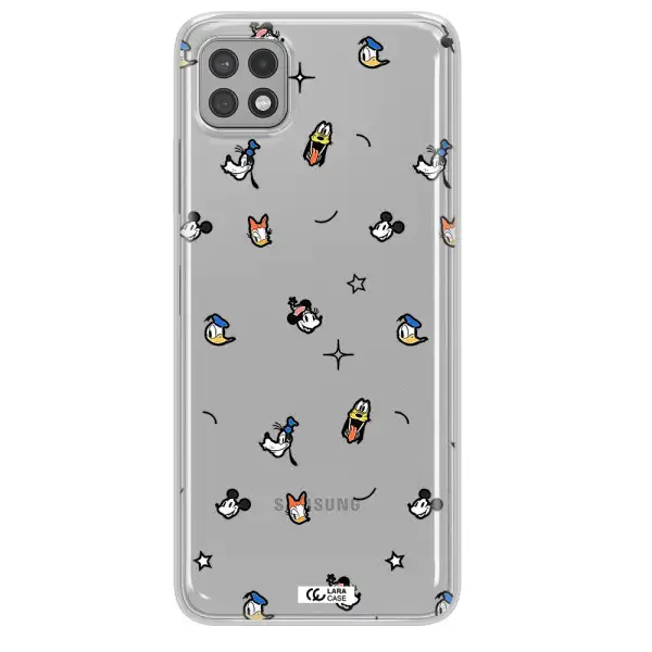 Disney Face Pattern Samsung A22 5G Clear Tpu Case