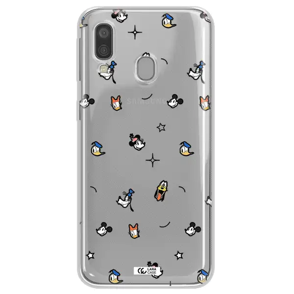 Disney Face Pattern Samsung A40 Clear Tpu Case