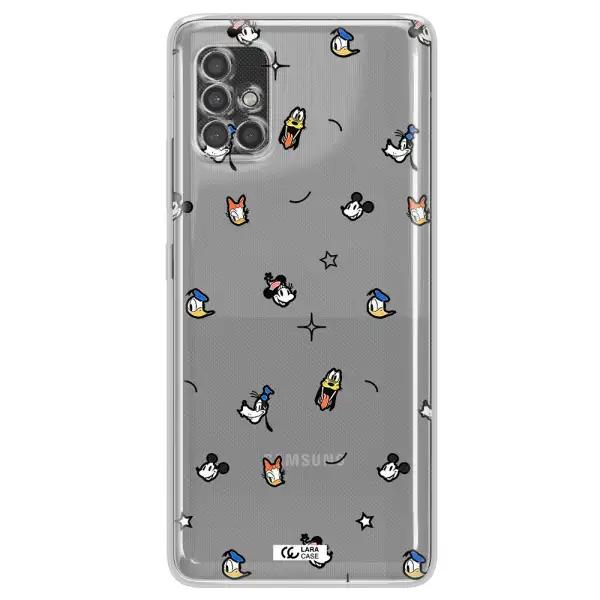 Disney Face Pattern Samsung A40S Clear Tpu Case