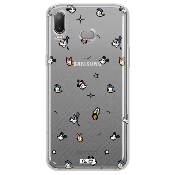 Disney Face Pattern Samsung A6S Clear Tpu Case