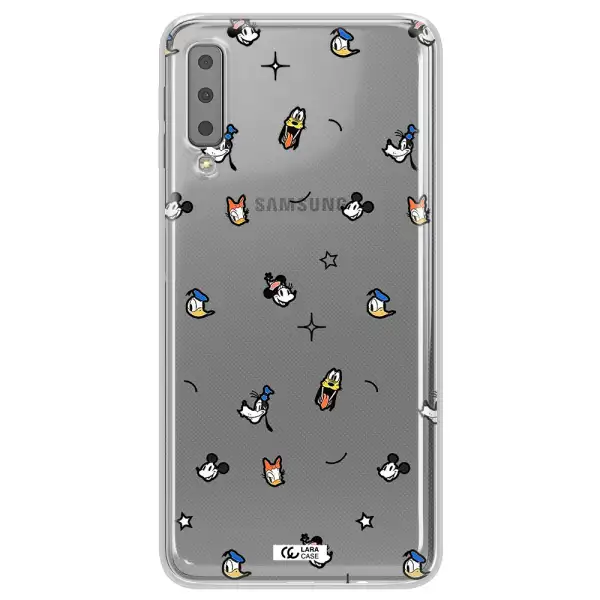 Disney Face Pattern Samsung A7 2018 Clear Tpu Case