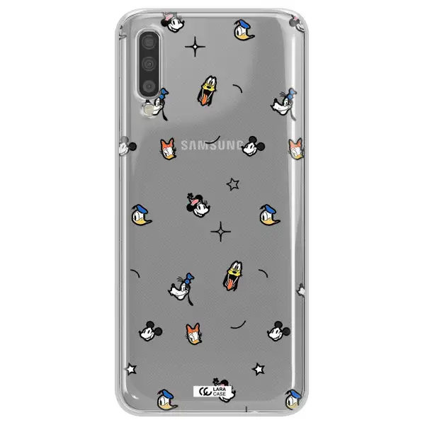 Disney Face Pattern Samsung A70S Clear Tpu Case