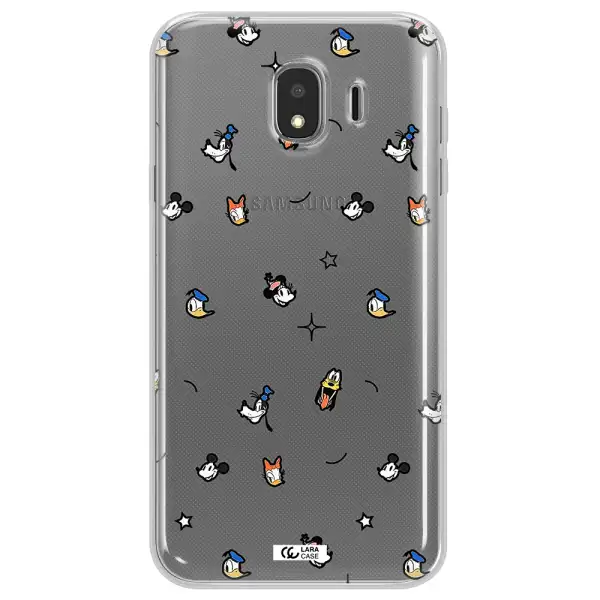Disney Face Pattern Samsung J4 Clear Tpu Case