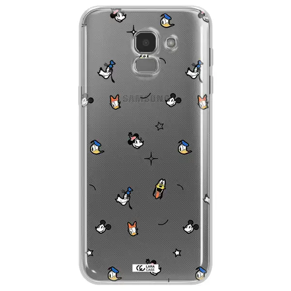 Disney Face Pattern Samsung J6 Clear Tpu Case