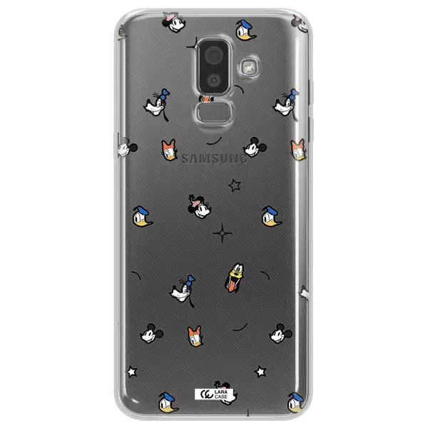 Disney Face Pattern Samsung J8 Clear Tpu Case