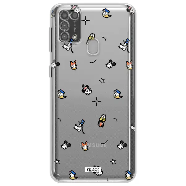 Disney Face Pattern Samsung M31 Clear Tpu Case