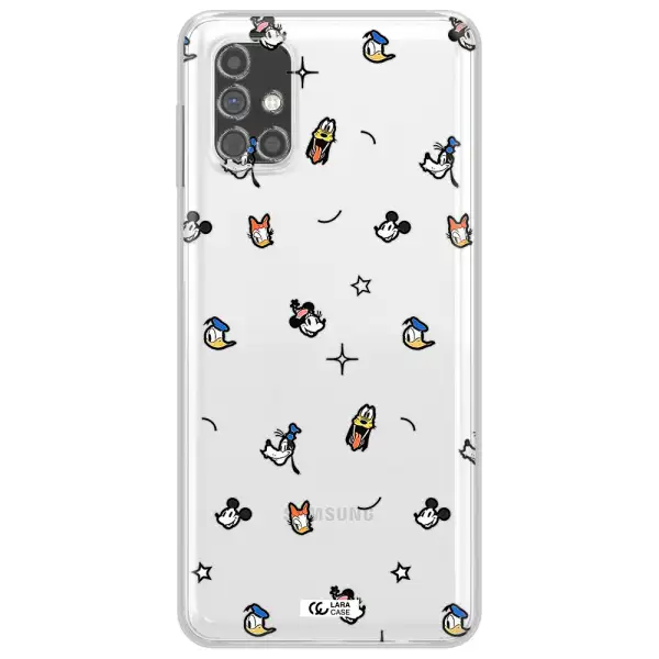 Disney Face Pattern Samsung M31S Clear Tpu Case