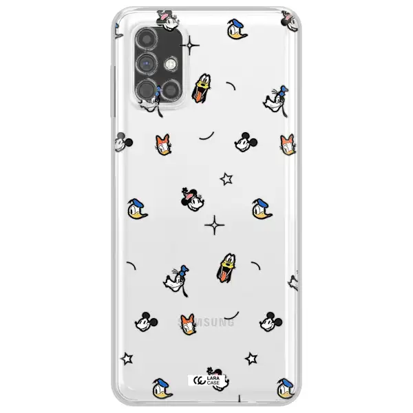 Disney Face Pattern Samsung M51 Clear Tpu Case