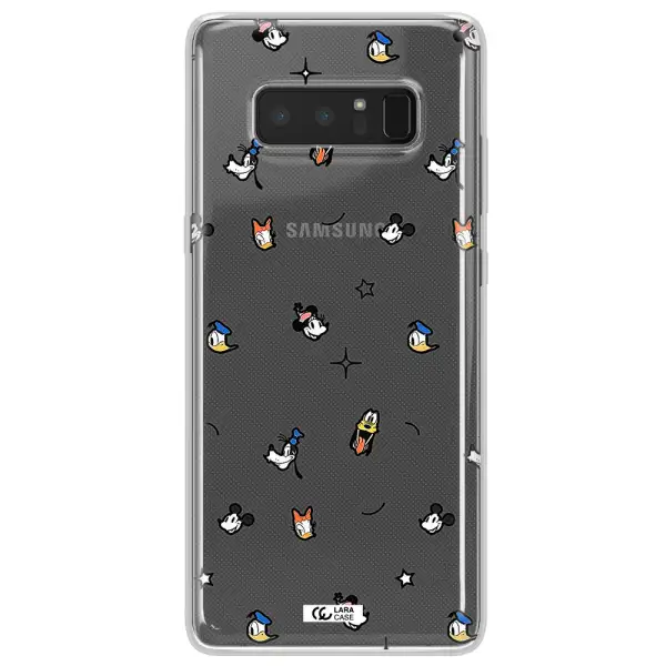 Disney Face Pattern Samsung Note 8 Clear Tpu Case