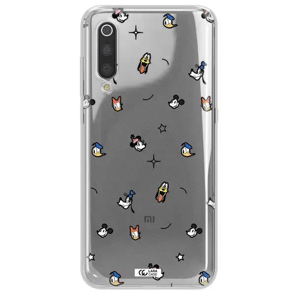 Disney Face Pattern Xiaomi Mi 9 Clear Tpu Case