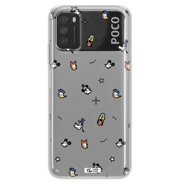 Disney Face Pattern Xiaomi Poco M3 Clear Tpu Case