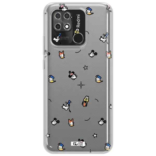 Disney Face Pattern Xiaomi Redmi 10C Clear Tpu Case