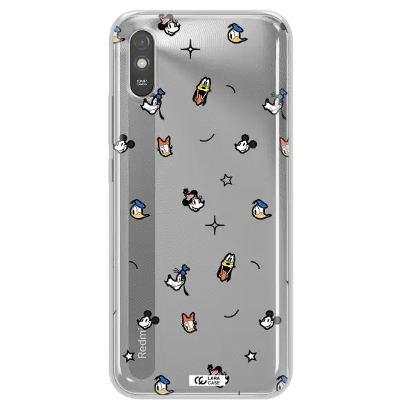 Disney Face Pattern Xiaomi Redmi 9A Clear Tpu Case