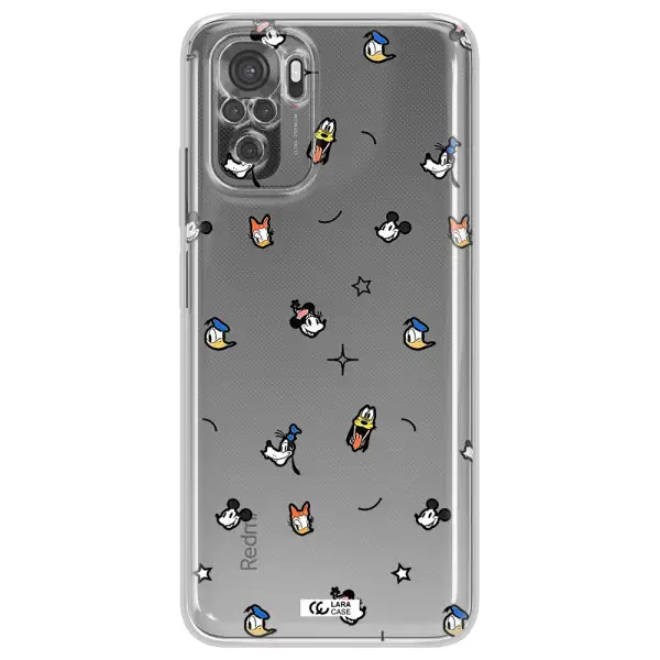 Disney Face Pattern Xiaomi Redmi Note 10S Clear Tpu Case
