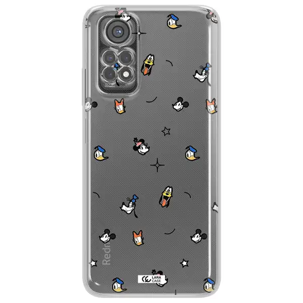 Disney Face Pattern Xiaomi Redmi Note 11S Clear Tpu Case
