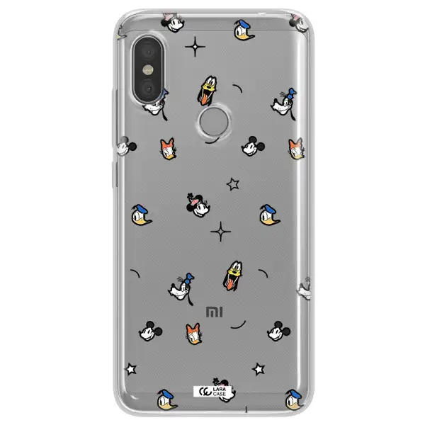 Disney Face Pattern Xiaomi Redmi Note 6 Pro Clear Tpu Case