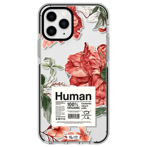 a cover of a book with flowers Apple iPhone 11 pro impact black border Case
