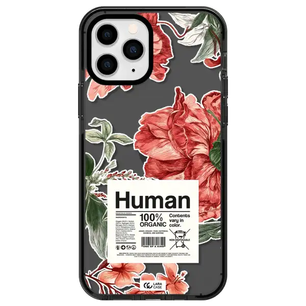 a cover of a book with flowers Apple iPhone 11 pro max impact Smoke Black Case