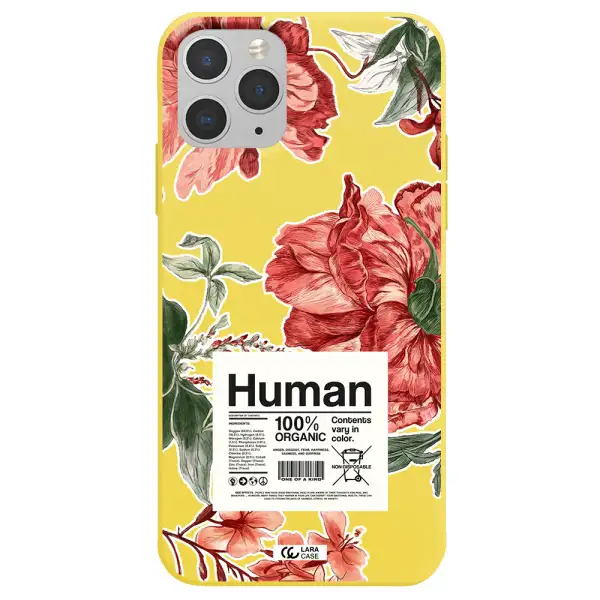 a cover of a book with flowers Apple iPhone 11 pro max Silicone canary yellow Case