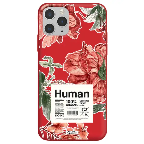 a cover of a book with flowers Apple iPhone 11 pro max Silicone Imperial Red Case