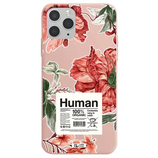 a cover of a book with flowers Apple iPhone 11 pro max Silicone pastel pink Case