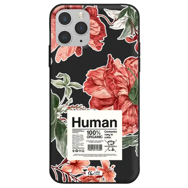 a cover of a book with flowers Apple iPhone 11 pro Silicone black Case