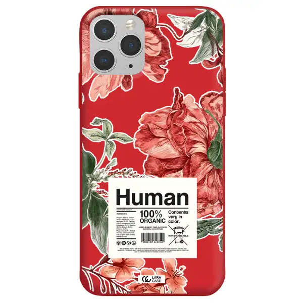 a cover of a book with flowers Apple iPhone 11 pro Silicone Imperial Red Case