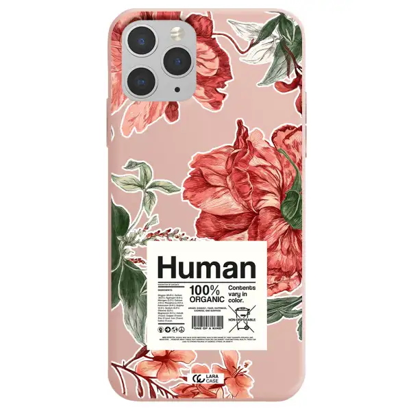 a cover of a book with flowers Apple iPhone 11 pro Silicone pastel pink Case