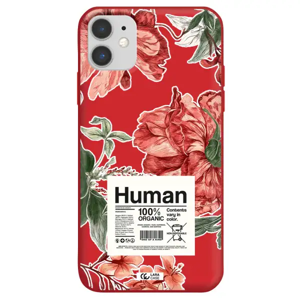 a cover of a book with flowers Apple iPhone 11 Silicone Imperial Red Case