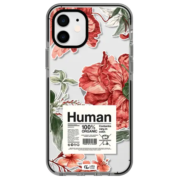 a cover of a book with flowers Apple iPhone 12 impact black border Case