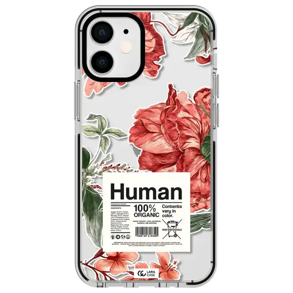 a cover of a book with flowers Apple iPhone 12 mini impact black border Case