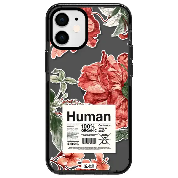 a cover of a book with flowers Apple iPhone 12 mini impact Smoke Black Case