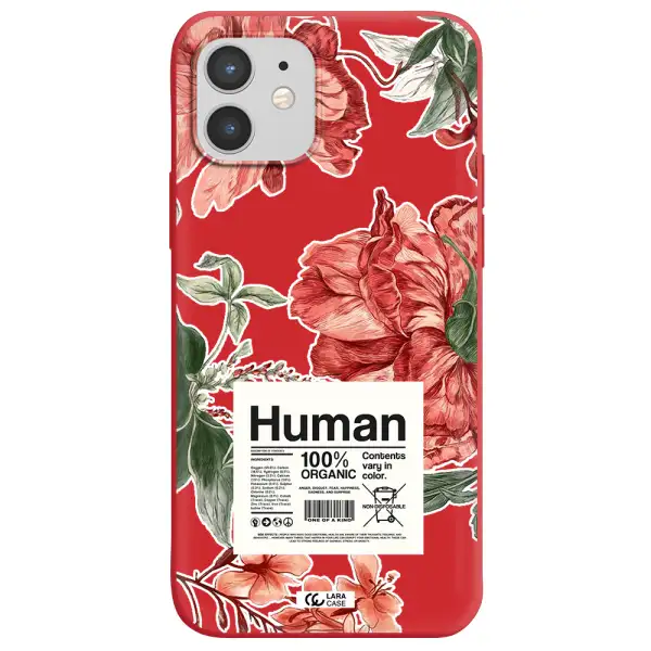 a cover of a book with flowers Apple iPhone 12 mini Silicone Imperial Red Case