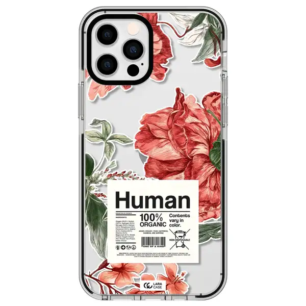 a cover of a book with flowers Apple iPhone 12 pro impact black border Case
