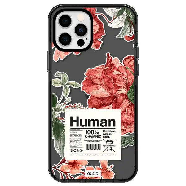 a cover of a book with flowers Apple iPhone 12 pro impact Smoke Black Case