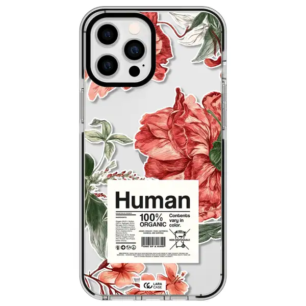 a cover of a book with flowers Apple iPhone 12 pro max impact black border Case