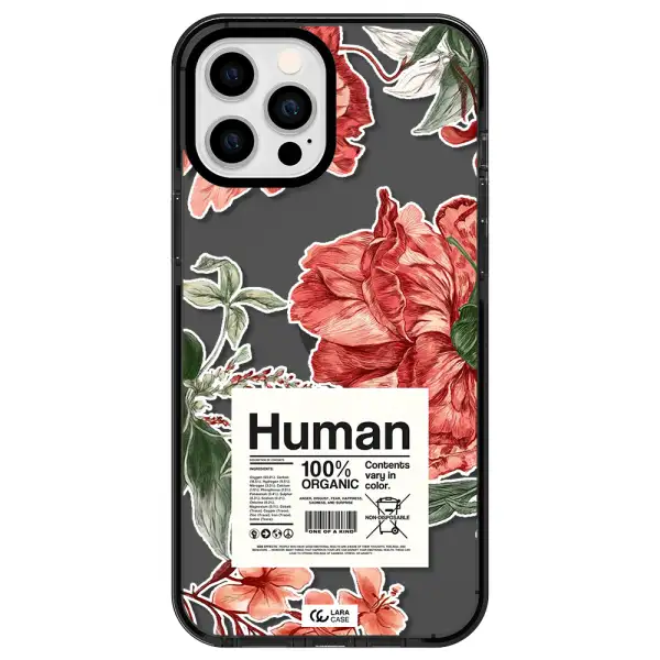 a cover of a book with flowers Apple iPhone 12 pro max impact Smoke Black Case