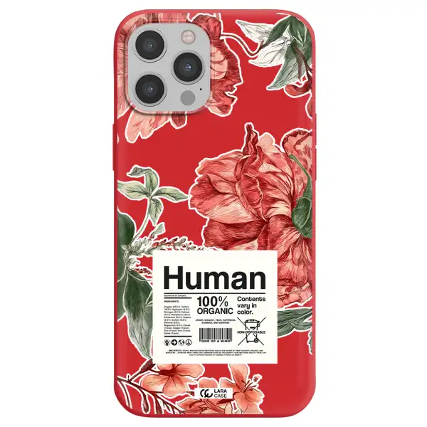 a cover of a book with flowers Apple iPhone 12 pro Silicone Imperial Red Case