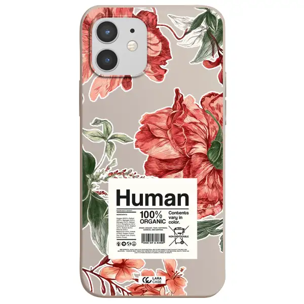 a cover of a book with flowers Apple iPhone 12 Silicone Stone Case