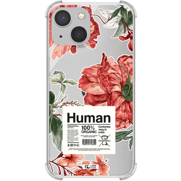 a cover of a book with flowers Apple iPhone 13 Clear PC Case