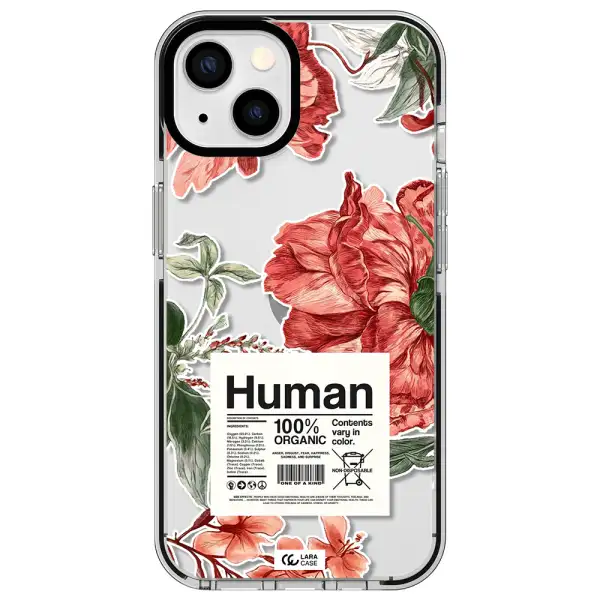 a cover of a book with flowers Apple iPhone 13 impact black border Case